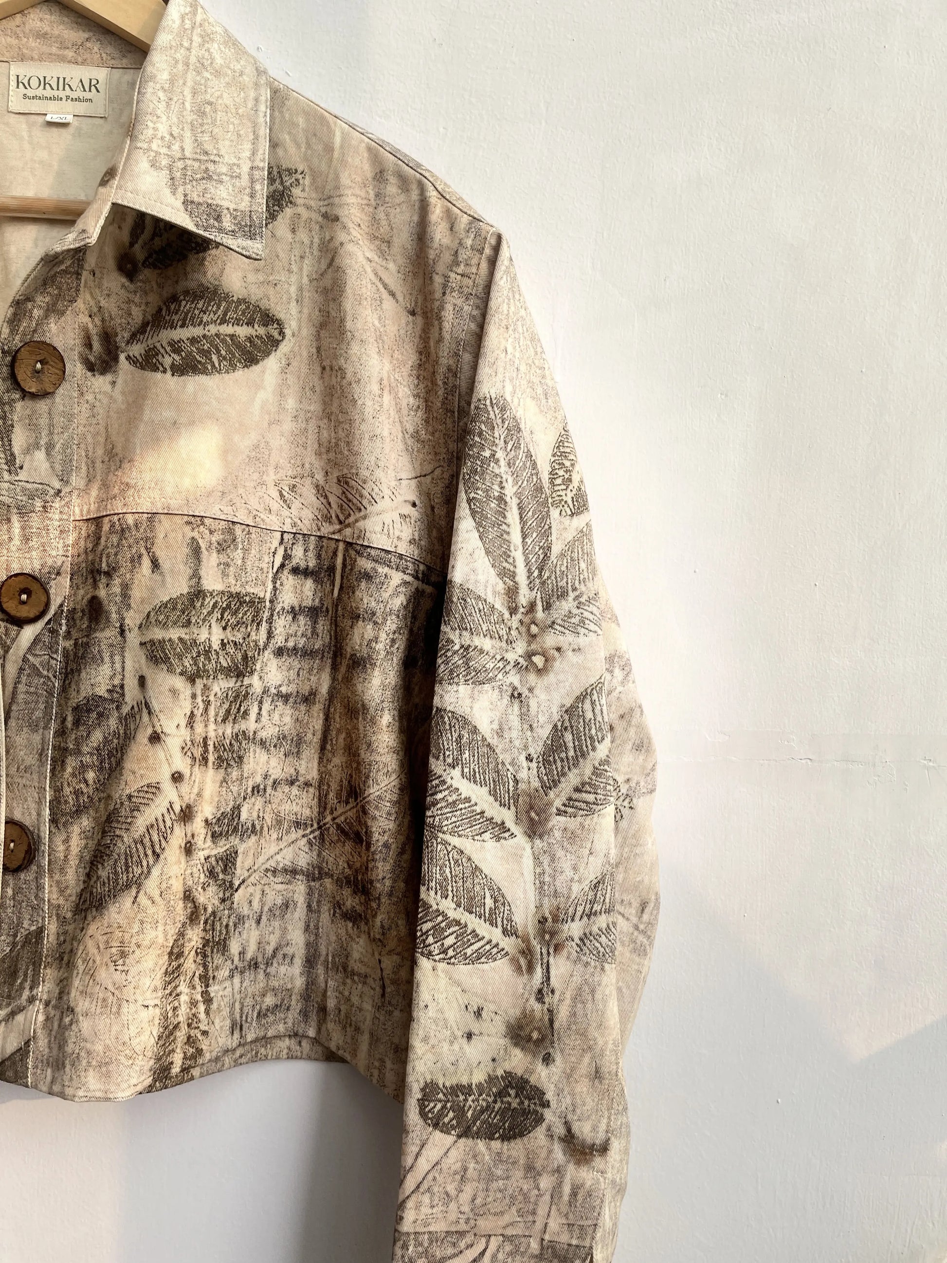Classic Ecoprinted Oversized Crop Jacket