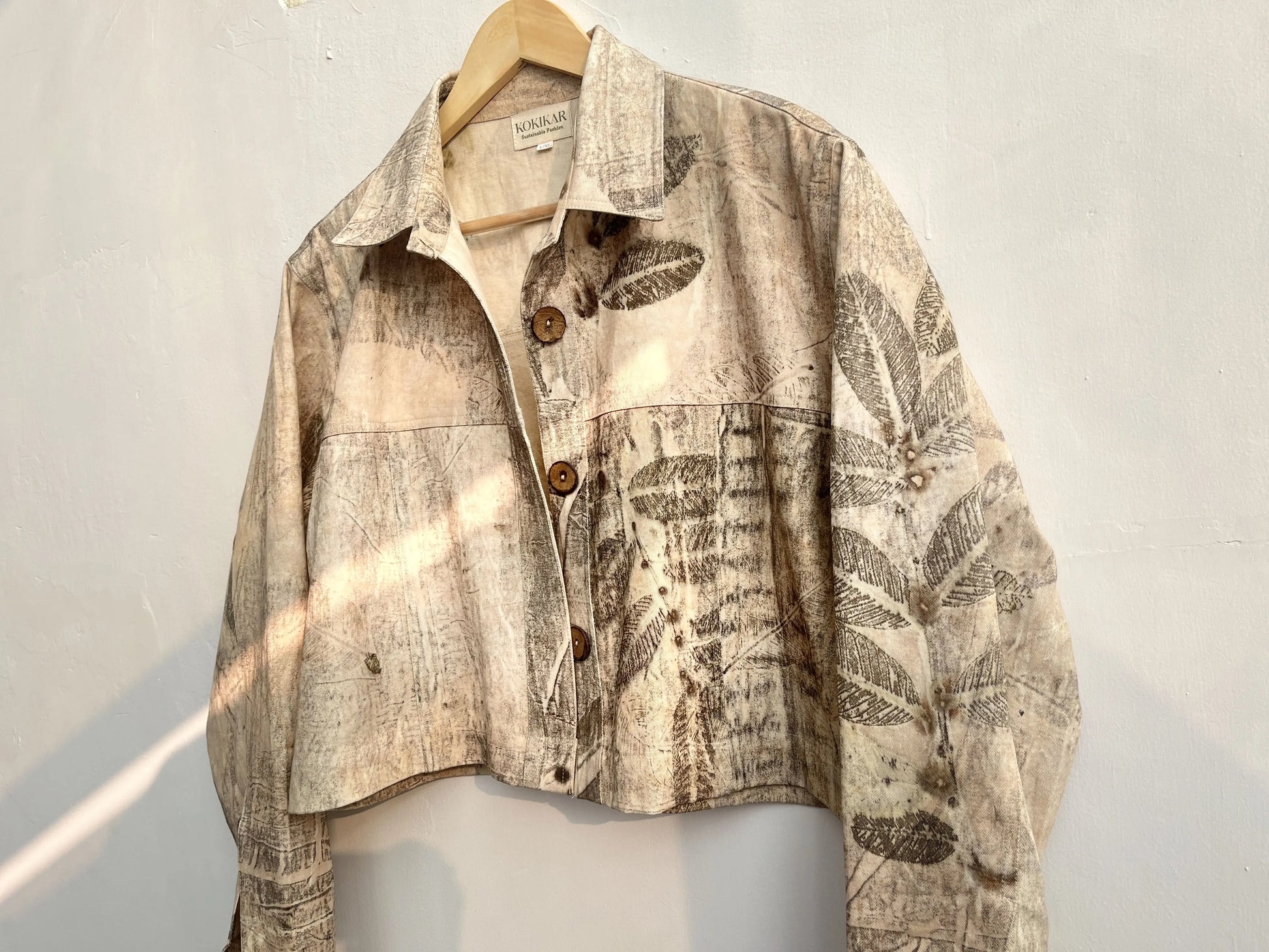 Classic Ecoprinted Oversized Crop Jacket