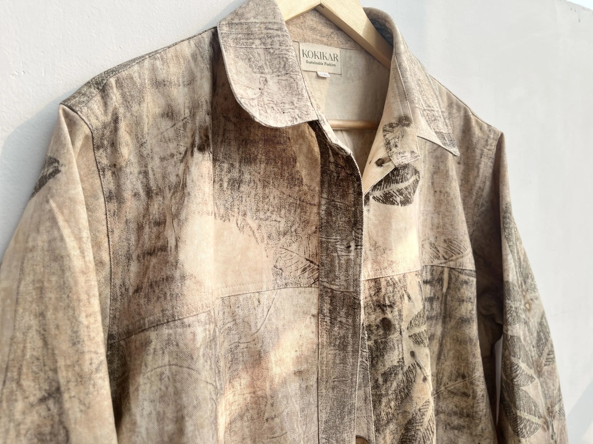 Classic Ecoprinted Oversized Crop Jacket