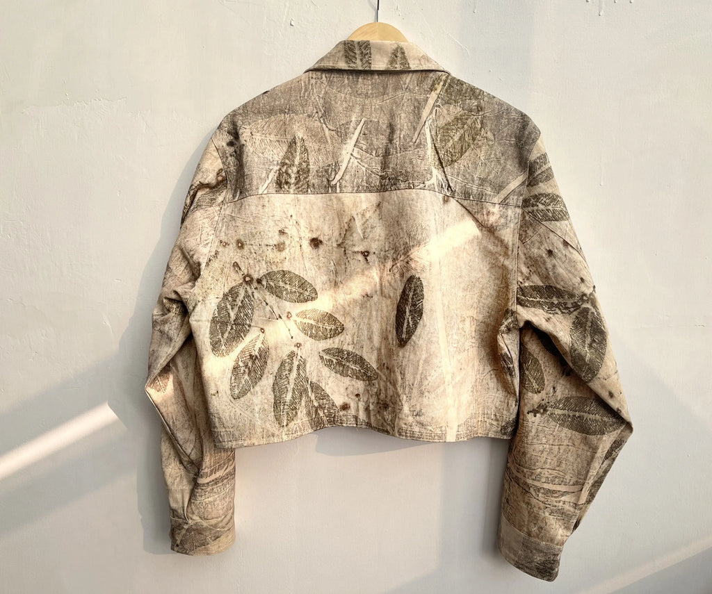 Classic Ecoprinted Oversized Crop Jacket