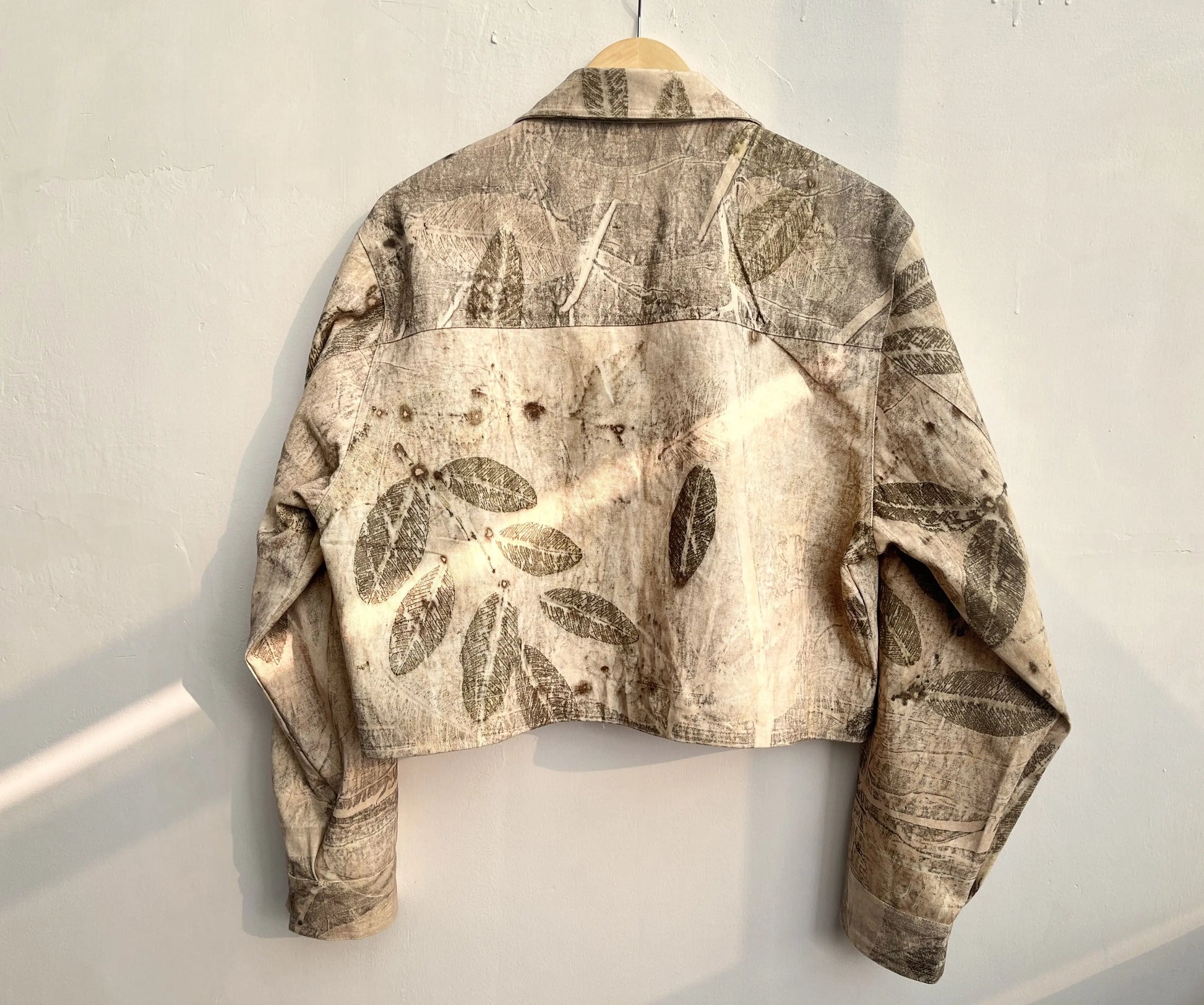 Classic Ecoprinted Oversized Crop Jacket
