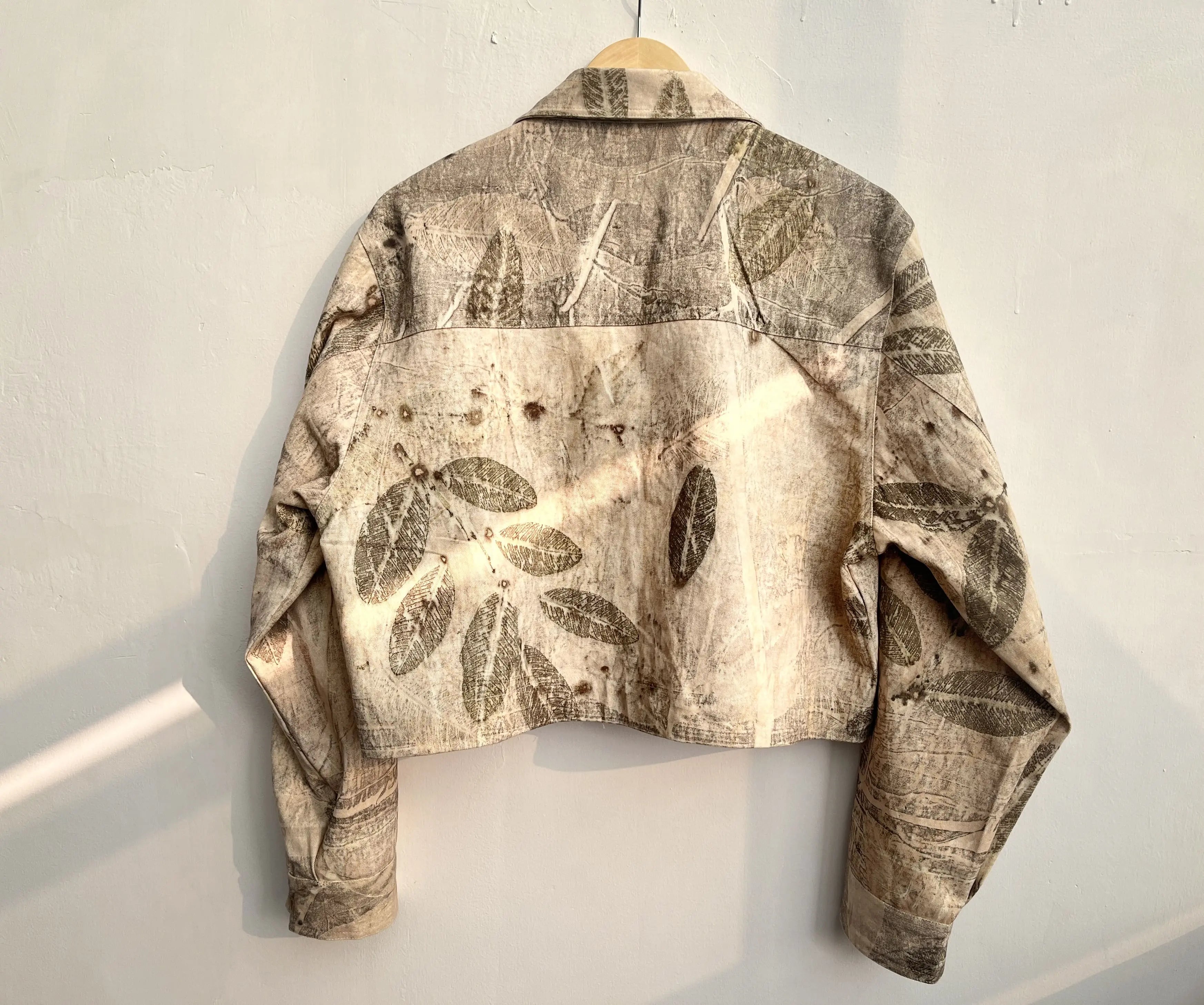 Classic Ecoprinted Oversized Crop Jacket