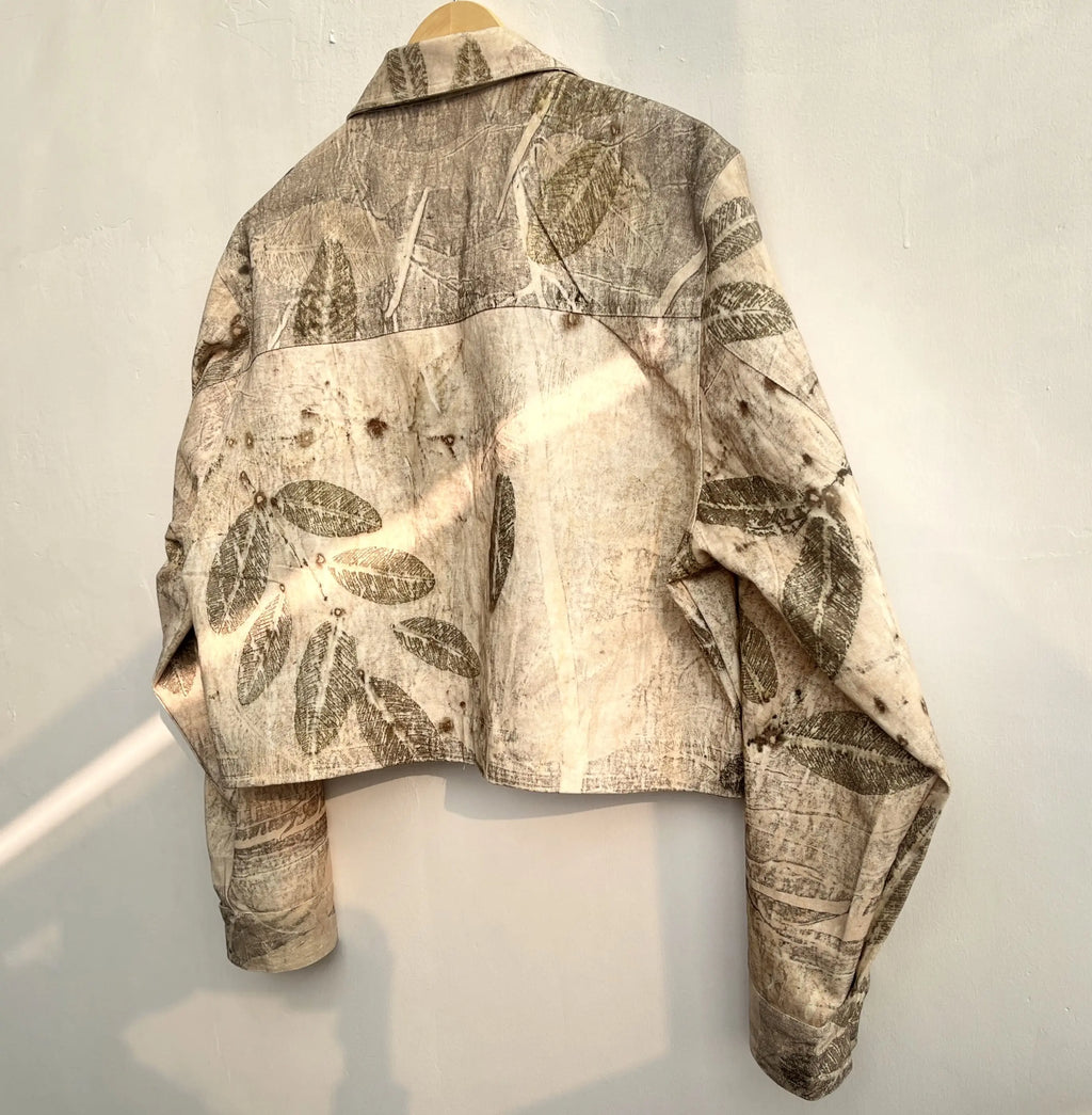 Classic Ecoprinted Oversized Crop Jacket