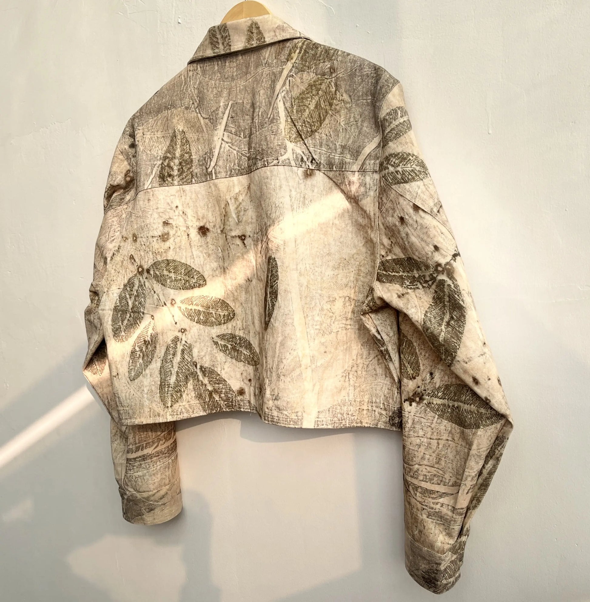 Classic Ecoprinted Oversized Crop Jacket
