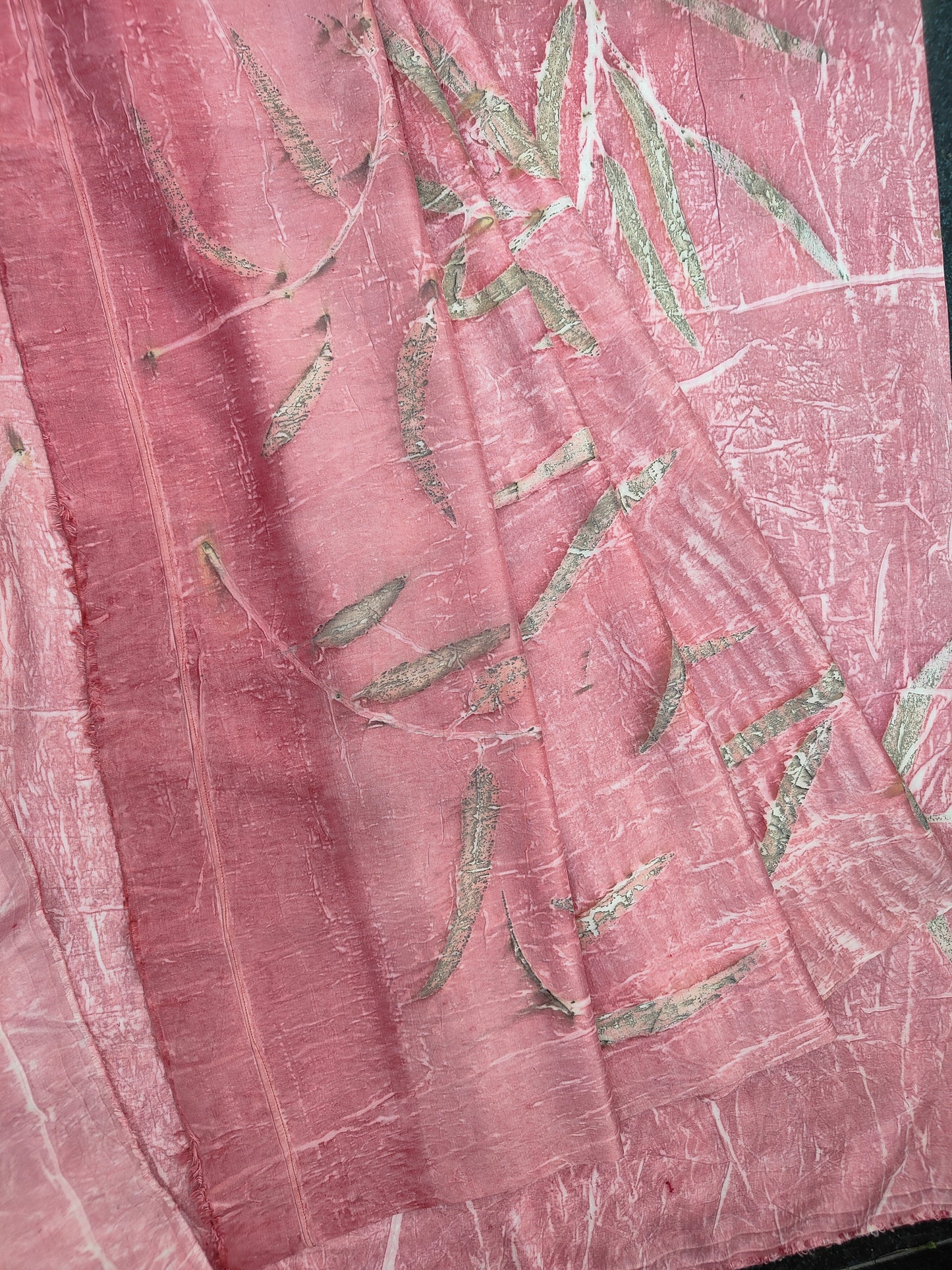 Nature Created Red Pure Silk Saree With Ivory Blouse