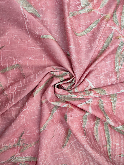 Nature Created Red Pure Silk Saree With Ivory Blouse