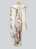 Eucalyptus Ecoprinted Pure Silk Saree drapped against the wall