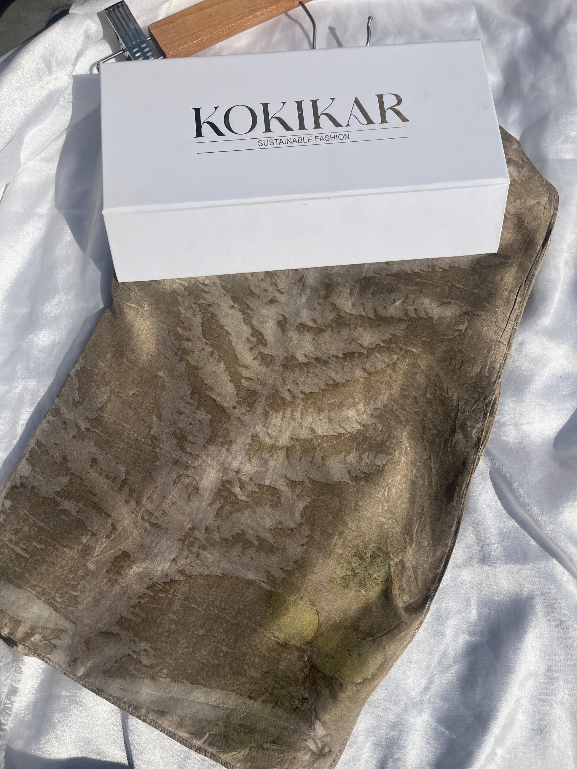 Ferns & Rose Silk Scarf