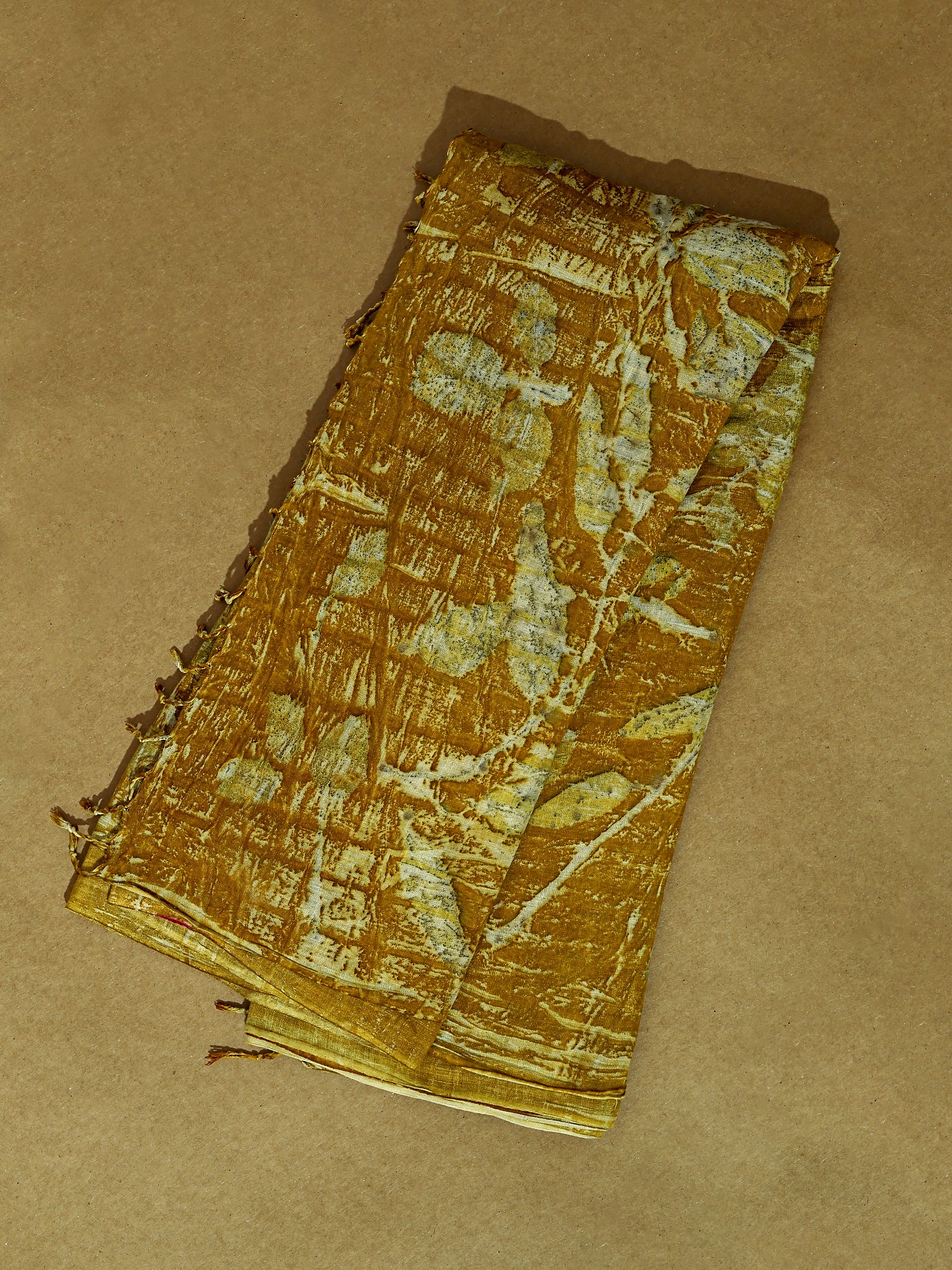 A yellow eri silk saree