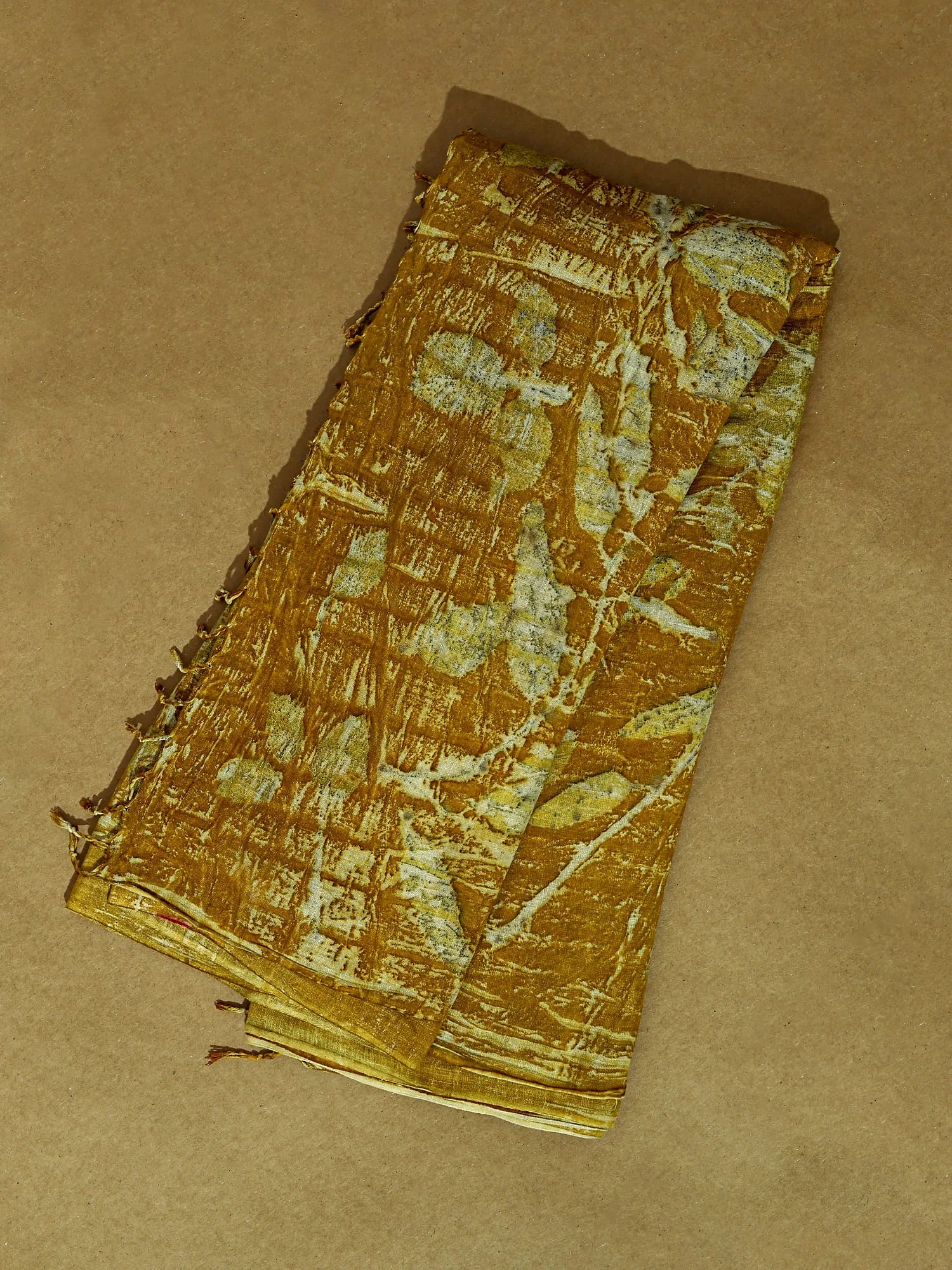 A yellow Eri Silk saree