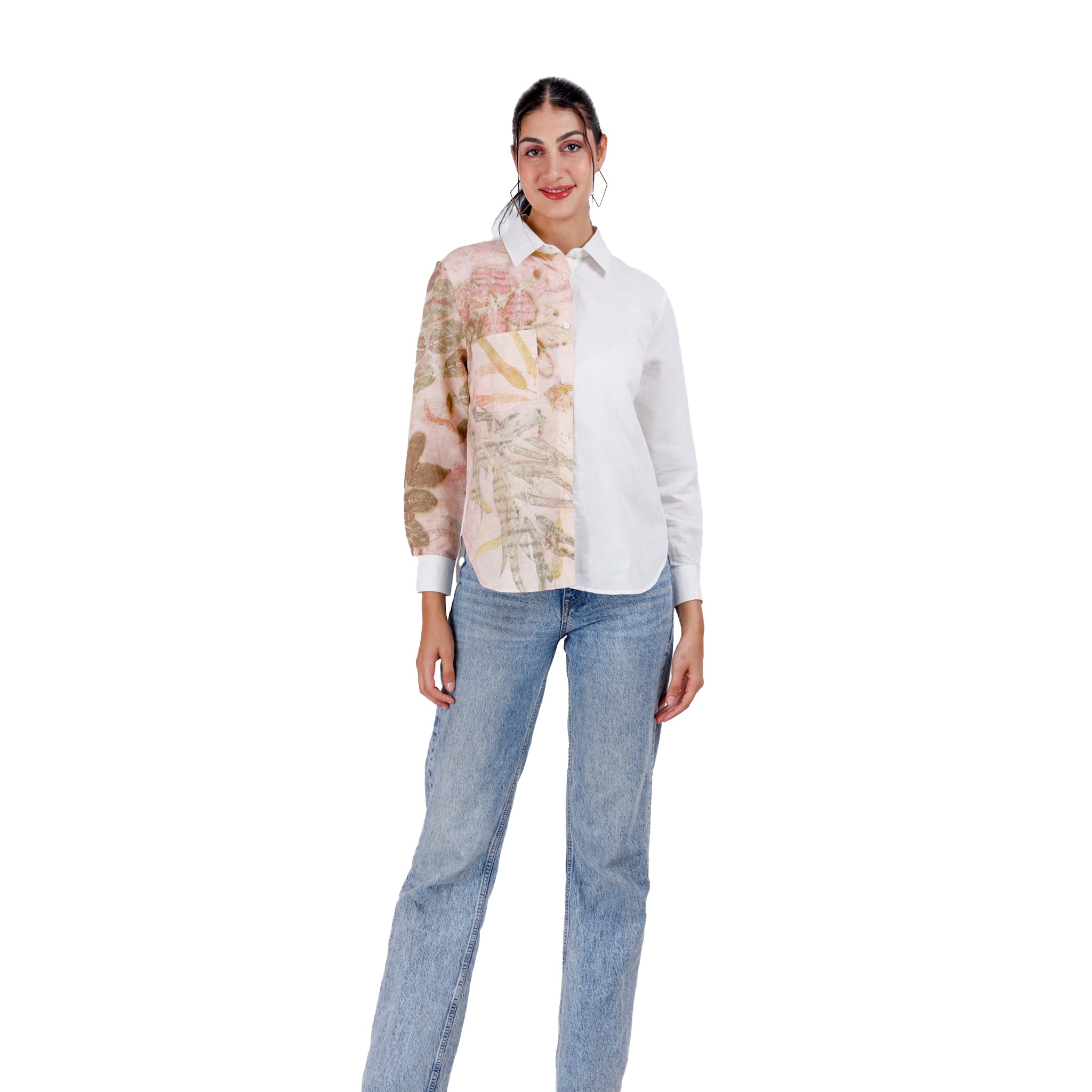 Half eucalyptus printed shirt