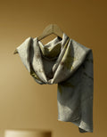 An ecoprinted silk scarf