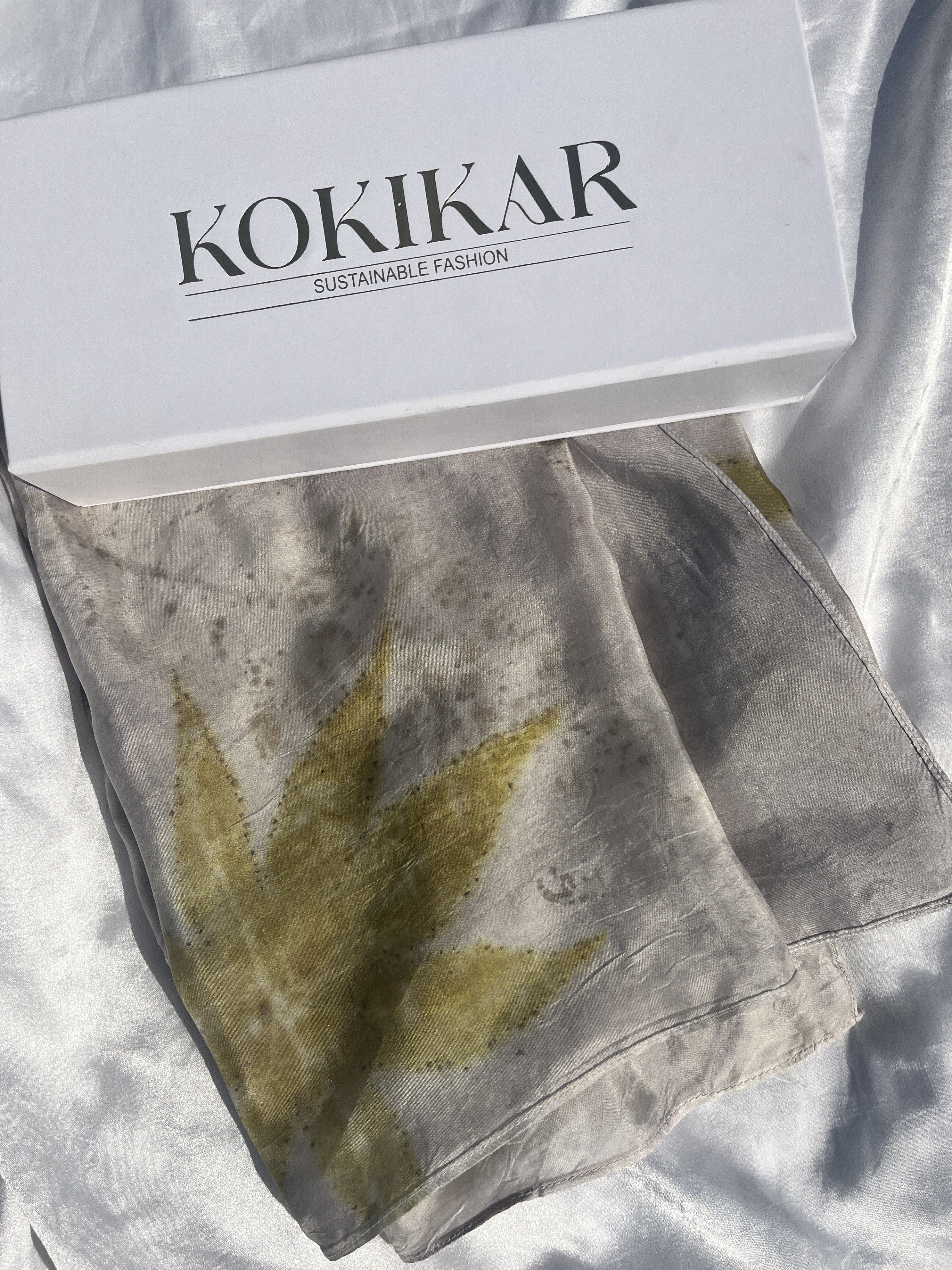 Hydrangea Moss Pure Silk Scarf