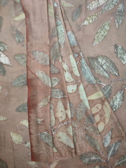 Mocha Mousse Seasonal Leaf Brown Saree