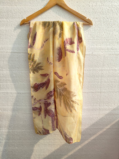 Beige Eucalyptus Pure Silk Scarf