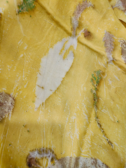 Marigold Trails Pure Silk Fabric