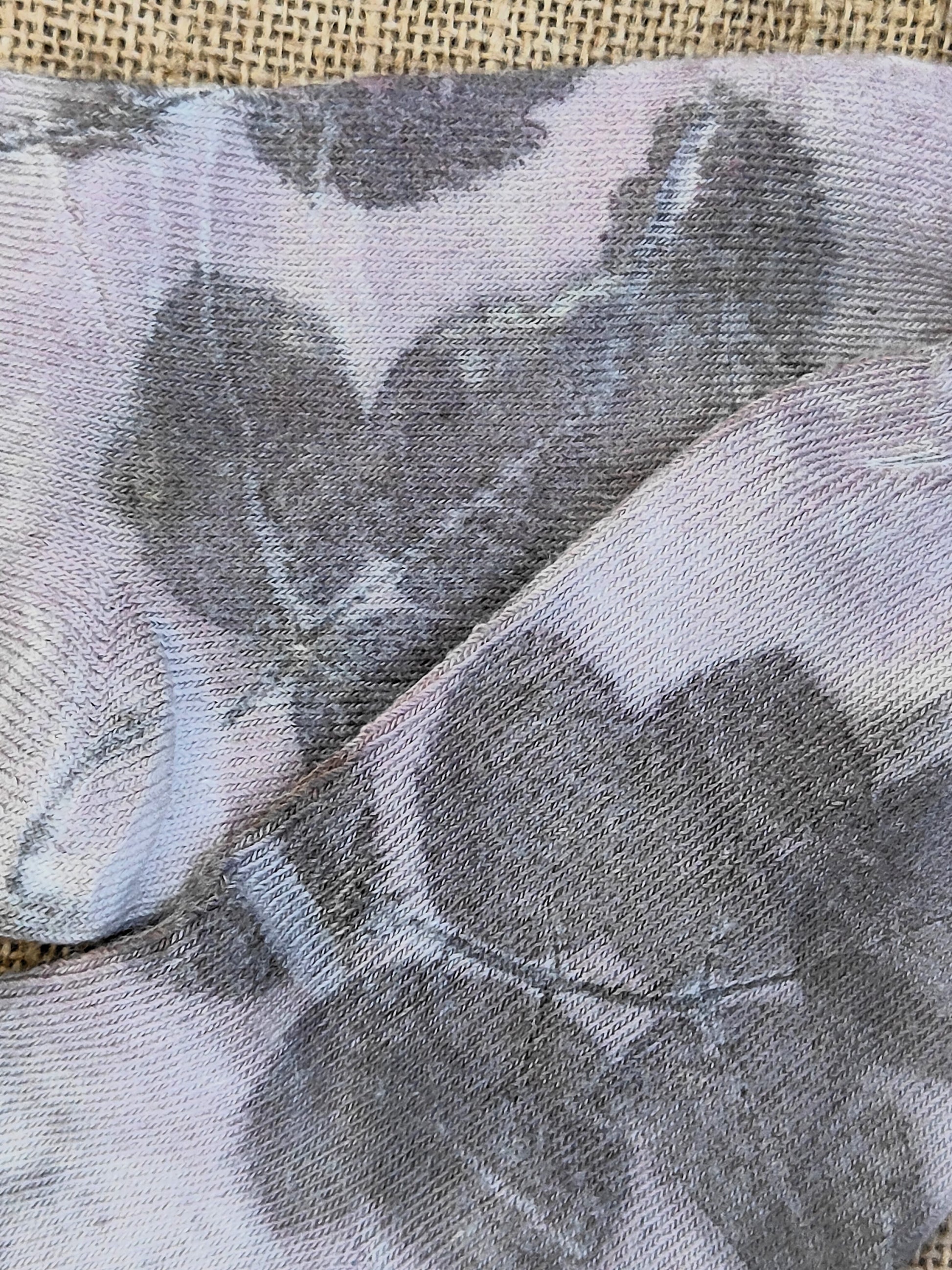 Closeup of Rosy Toes Pure Cotton Ecoprinted Socks kokikar
