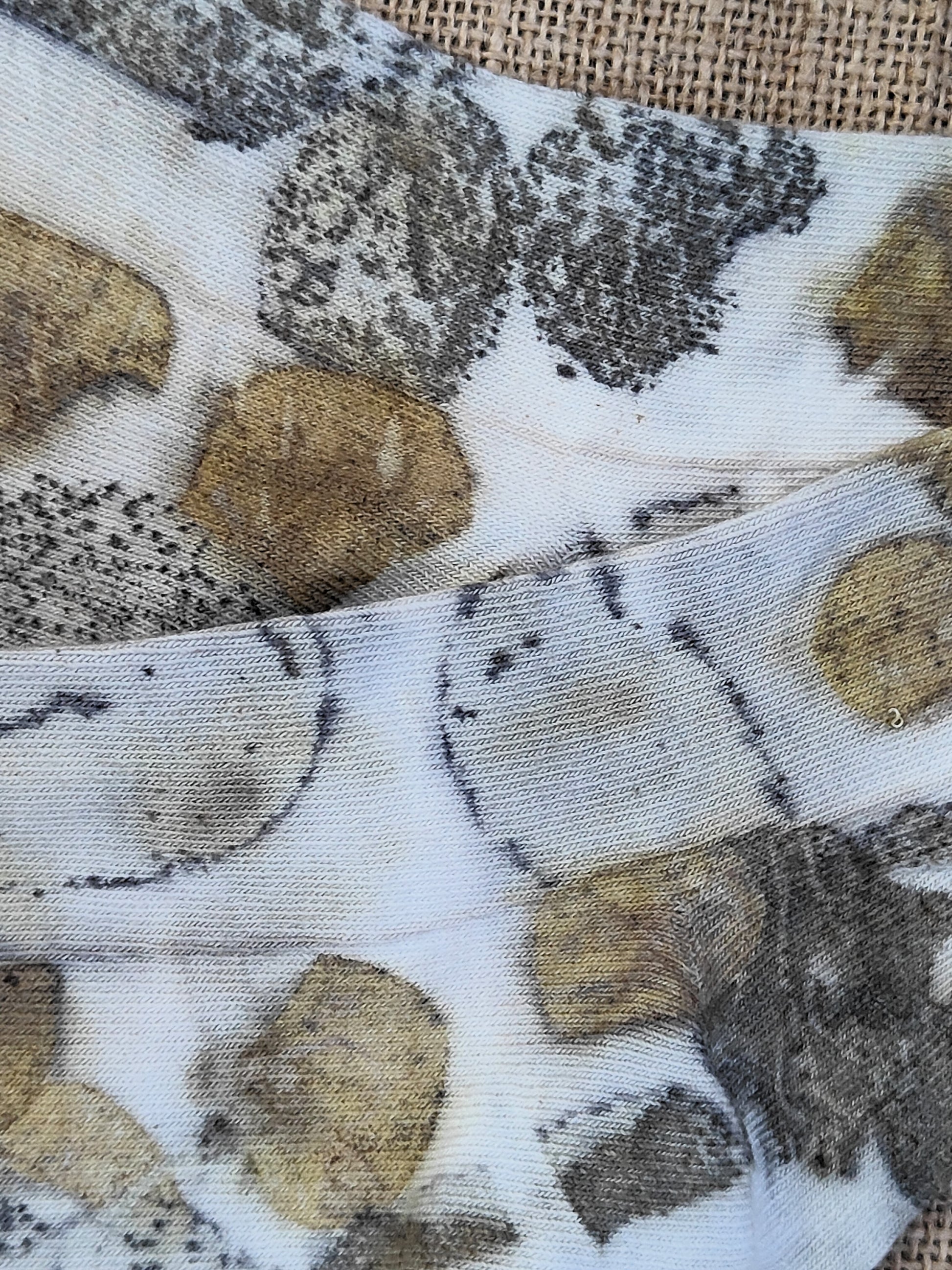 Close up of Canvas Ecoprinted Pure Cotton Socks kokikar