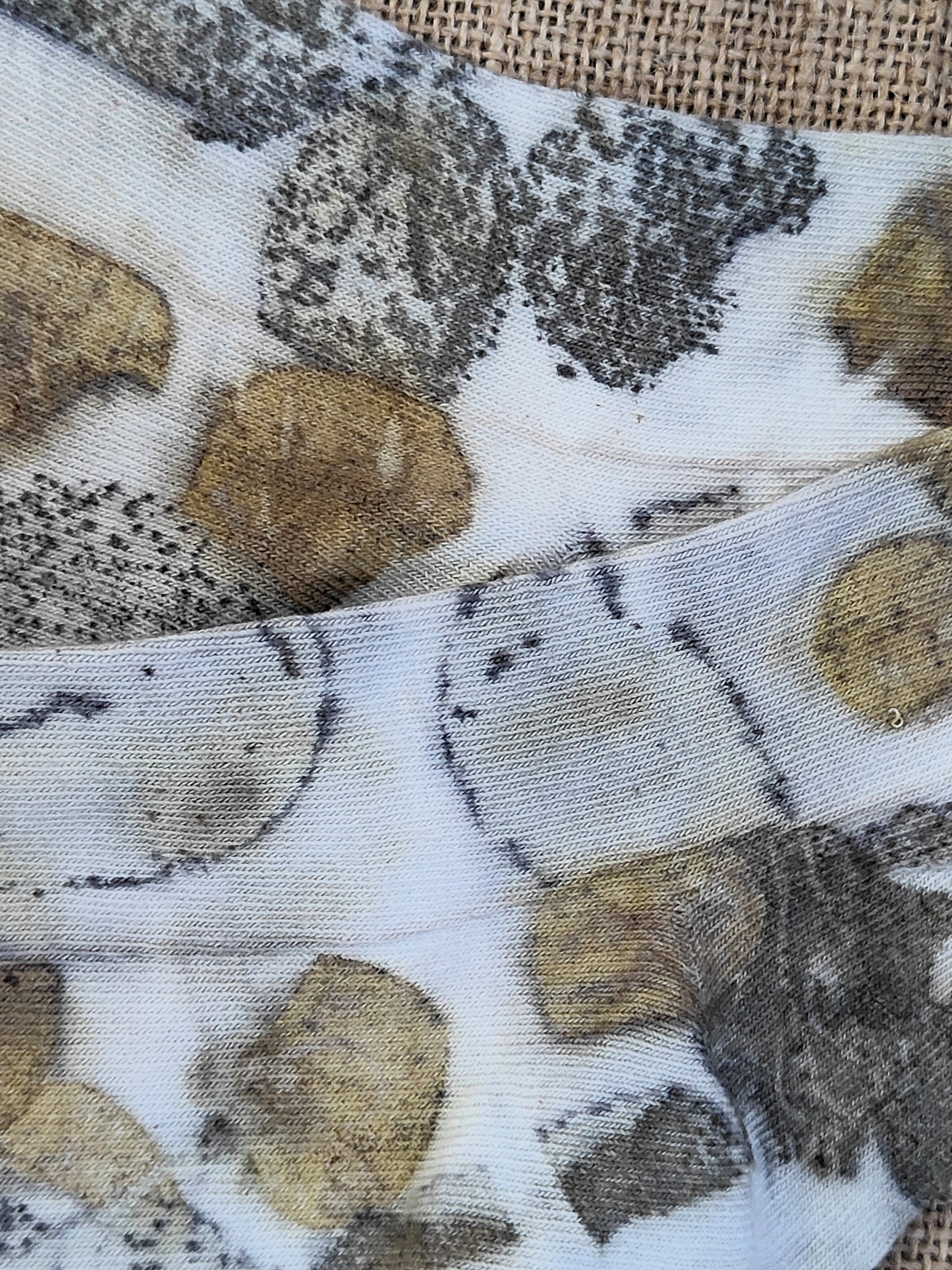 Close up of Canvas Ecoprinted Pure Cotton Socks kokikar 