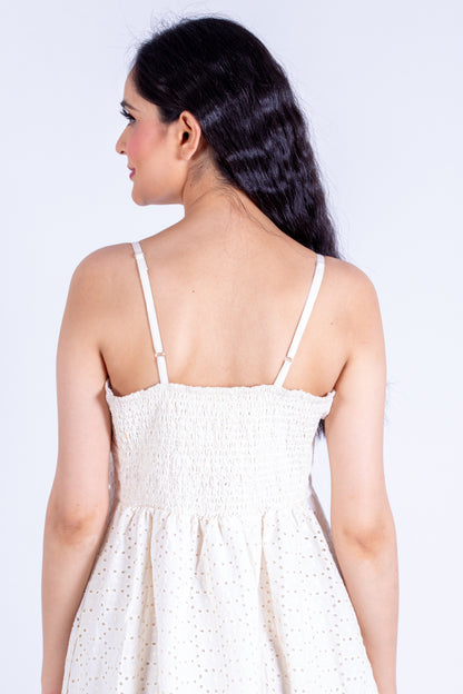 White Schiffli Summer Dress