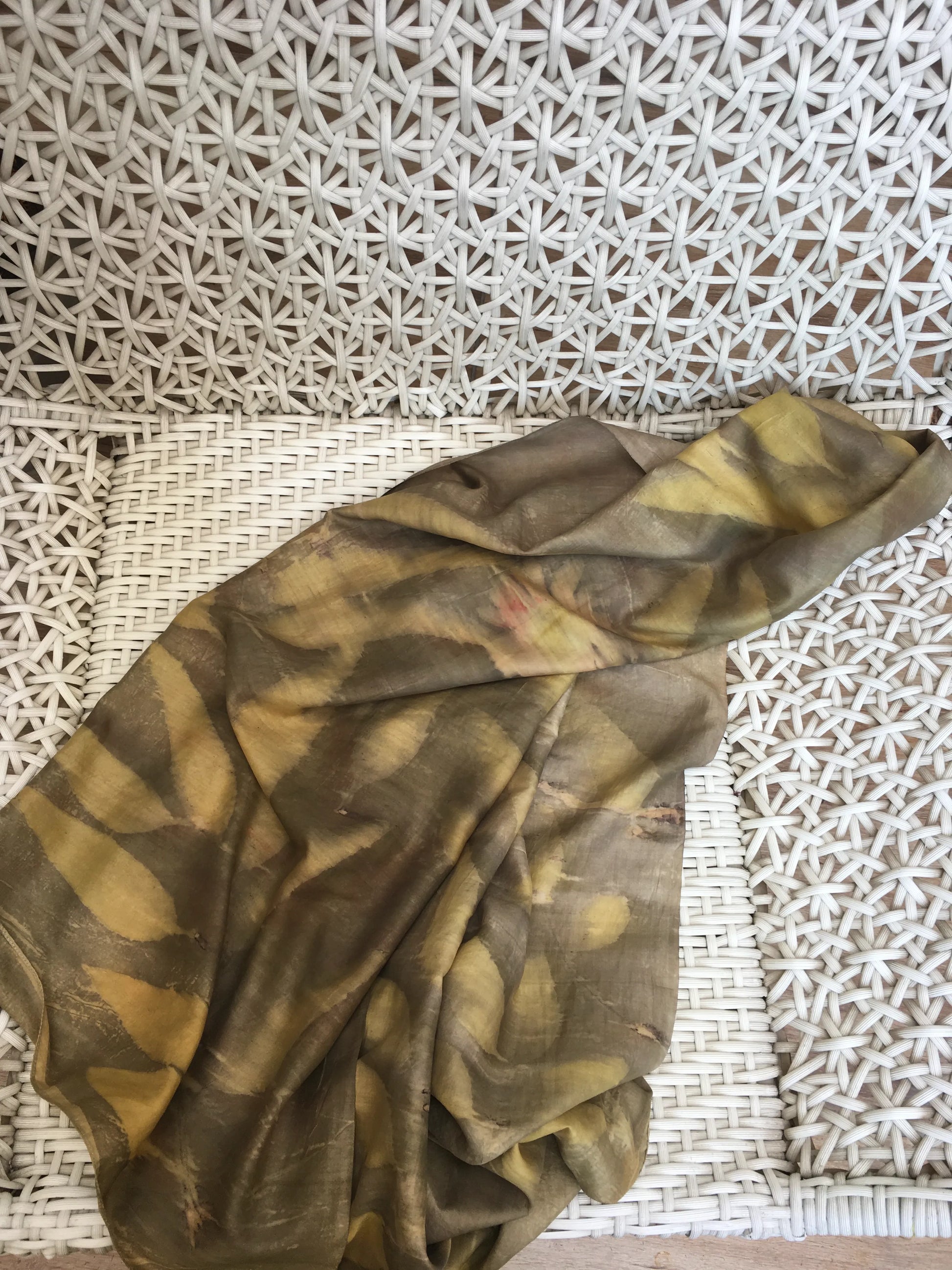 Pomegranate Flower & Sunflower with Local Leaves | Naturally dyed