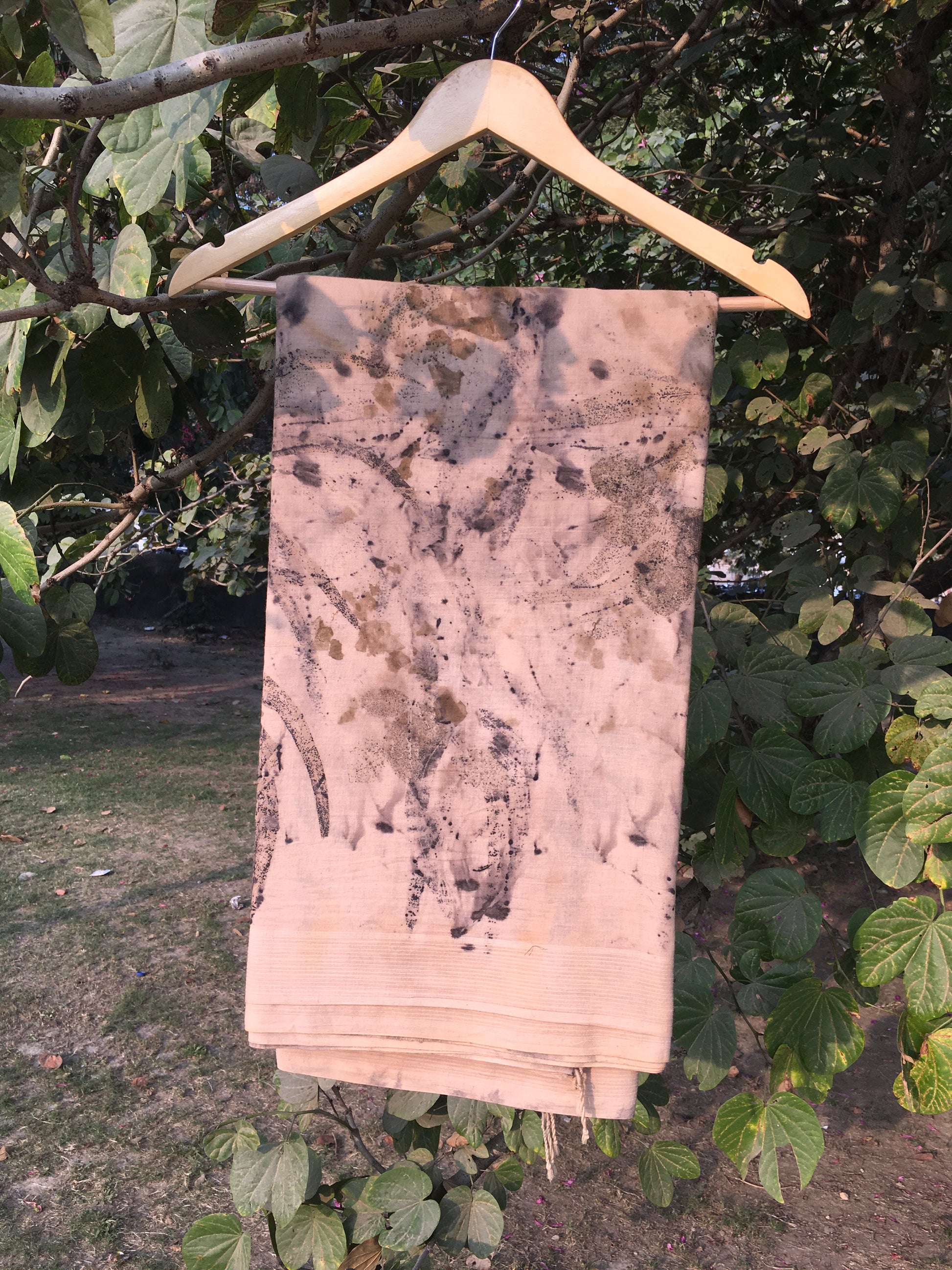 The Dirty Pot Ecoprinted Mulmul Cotton Saree