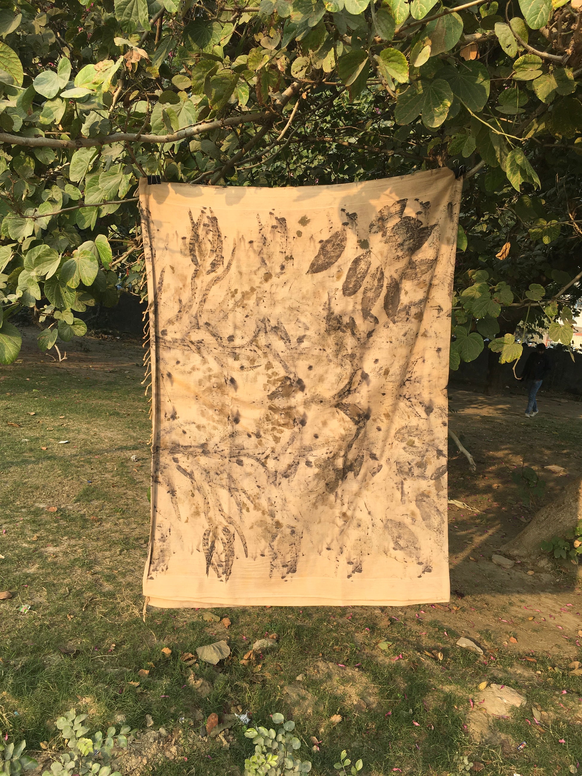 The Dirty Pot Ecoprinted Mulmul Cotton Saree