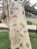 Pashmina scarf | Eucalyptus, Guava & Pepal Leaves