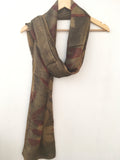 Grey Bush Eco-Printed Pure Silk Scarf with Local Leaves