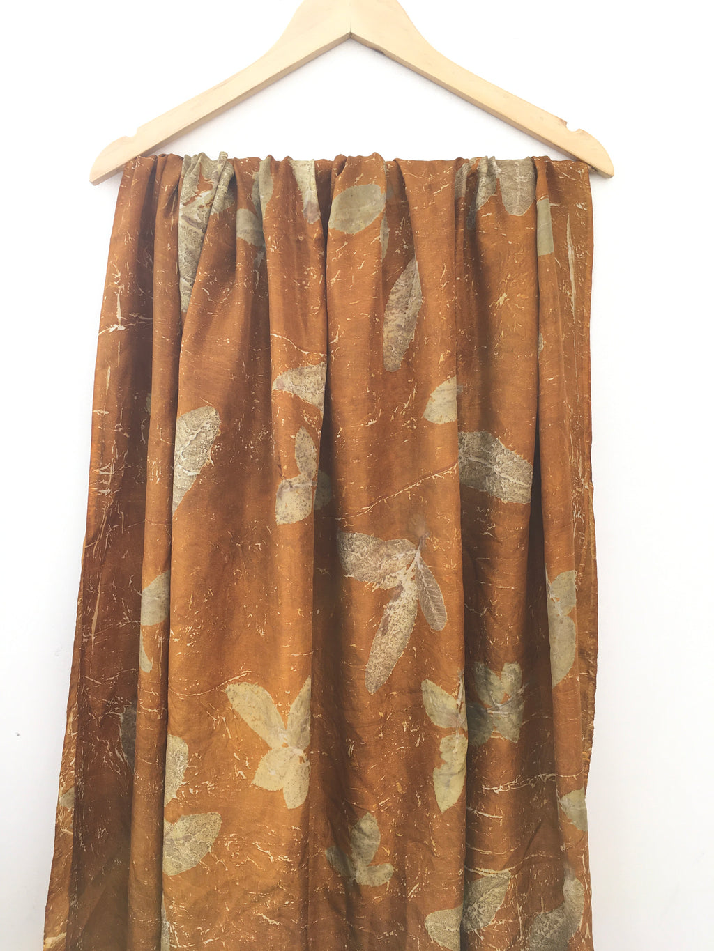 Marigold pure silk scarf with Rose & Guava leaves