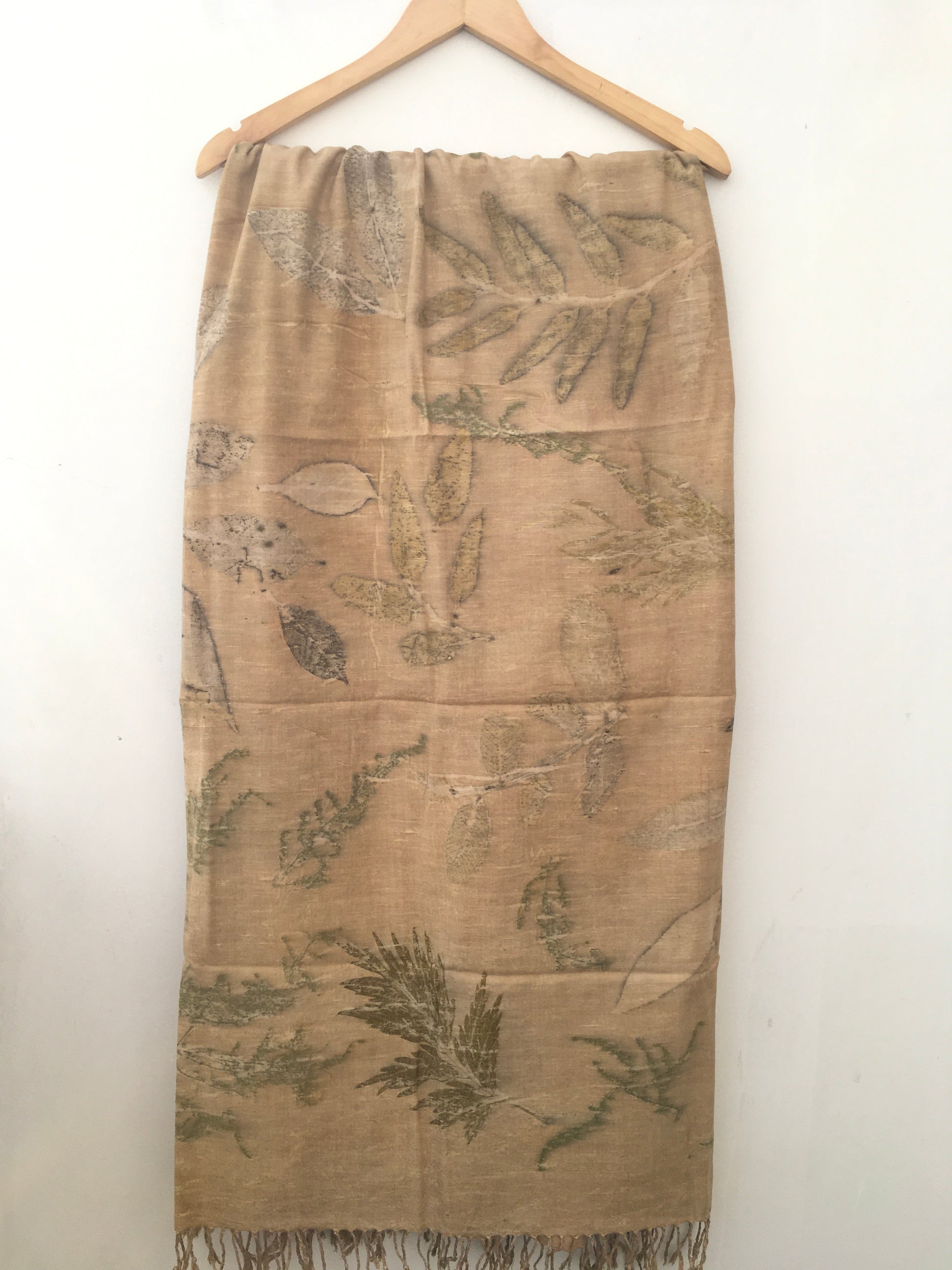 Leaf Mosaic Ahimsa (Eri) Silk Wrap Scarf