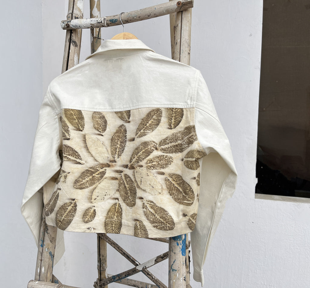 Ecoprinted Oversized Guava Crop Jacket