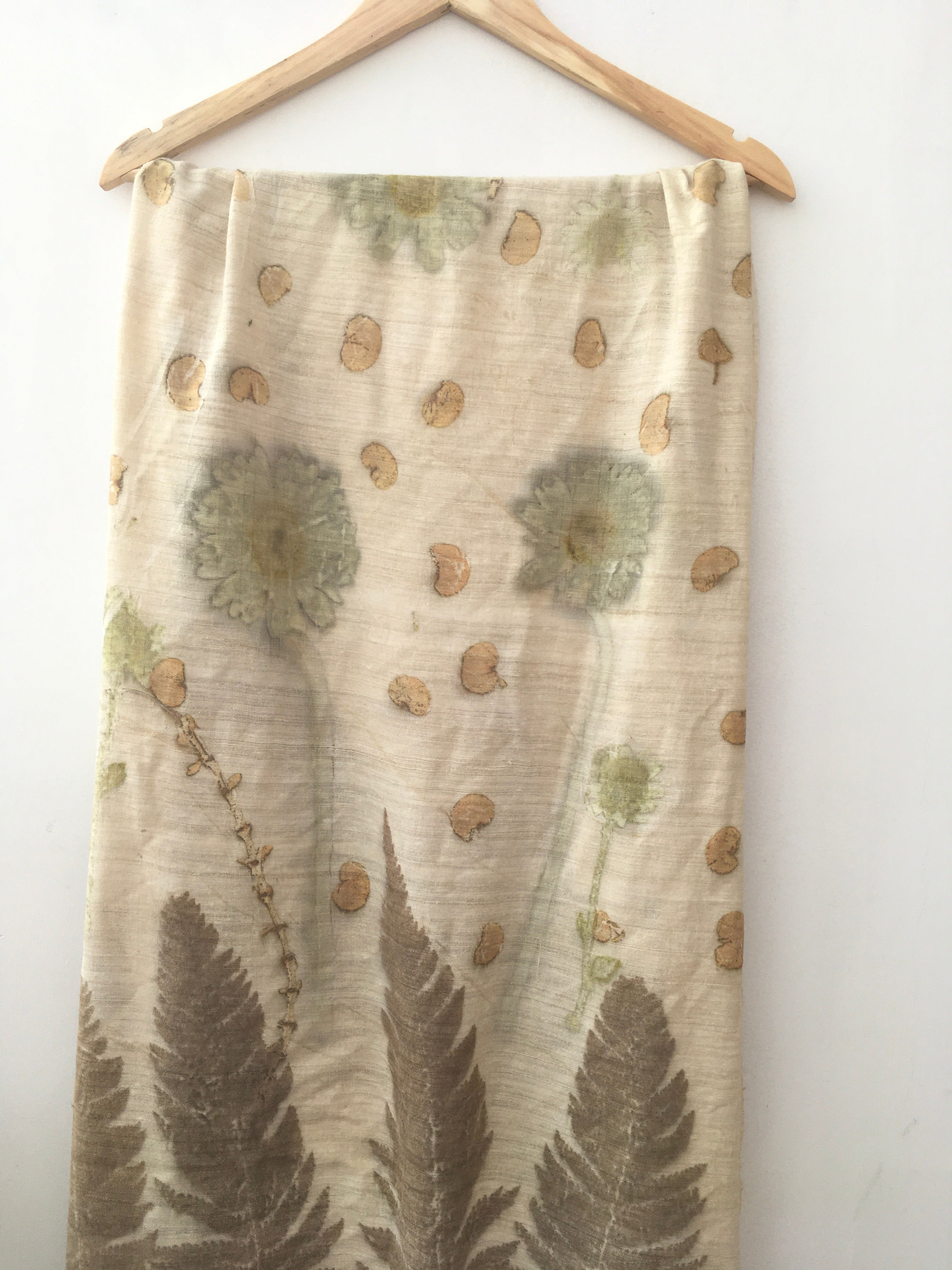 Sunflower & Fern Ahimsa Silk Scarf