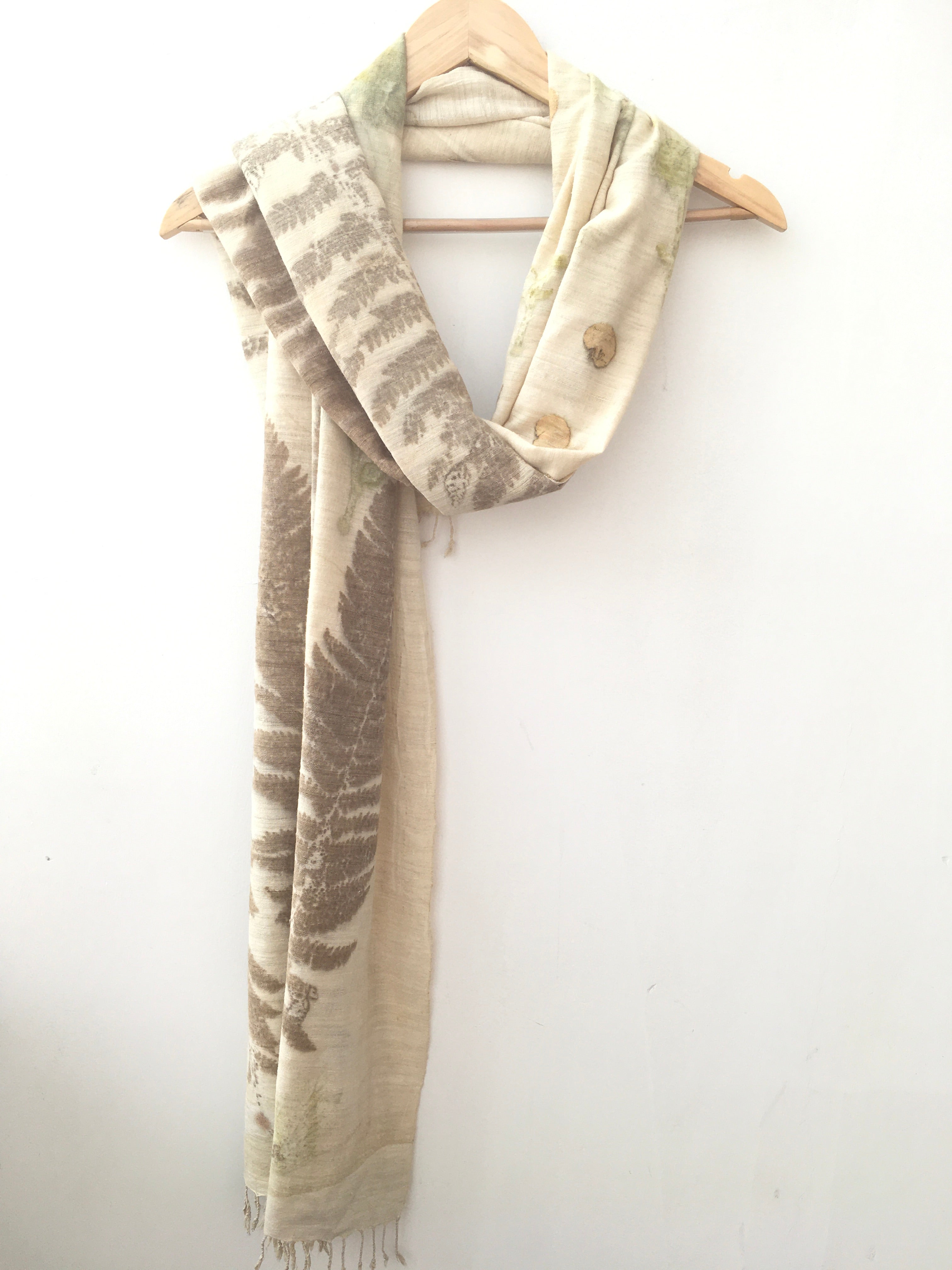 Sunflower & Fern Ahimsa Silk Scarf