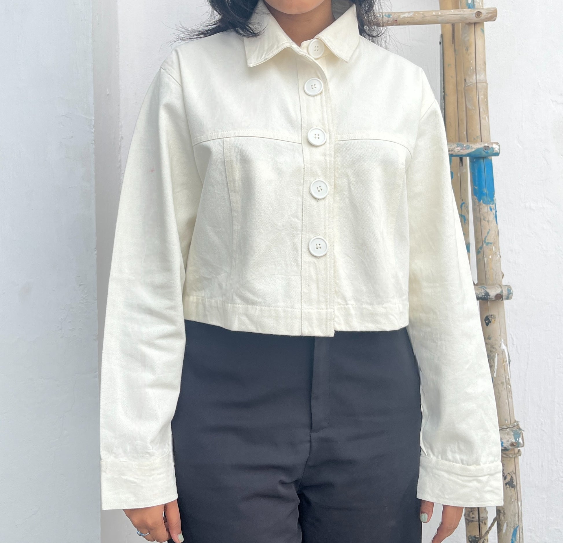 Ecoprinted Oversized Jamun Crop Jacket