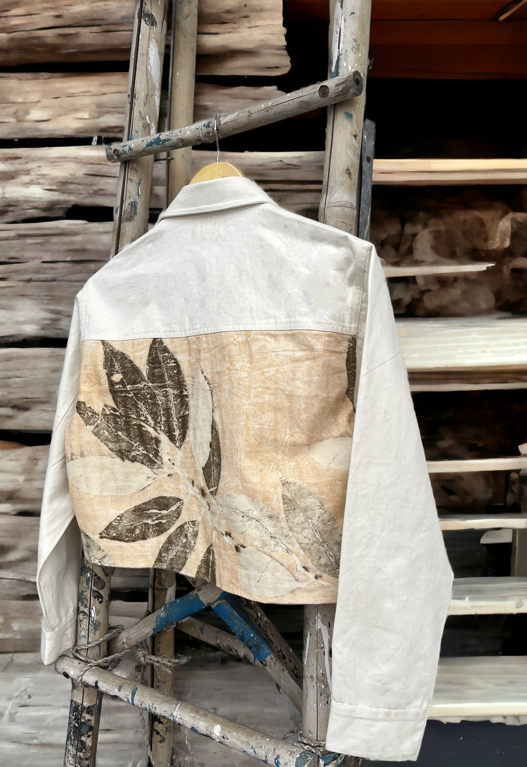 Ecoprinted Oversized Jamun Crop Jacket