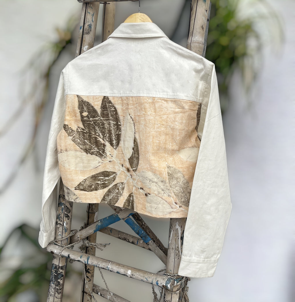 Ecoprinted Oversized Jamun Crop Jacket