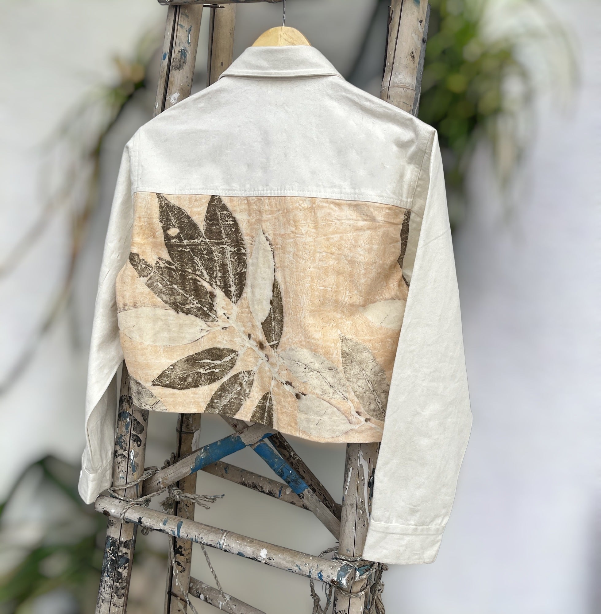 Ecoprinted Oversized Jamun Crop Jacket
