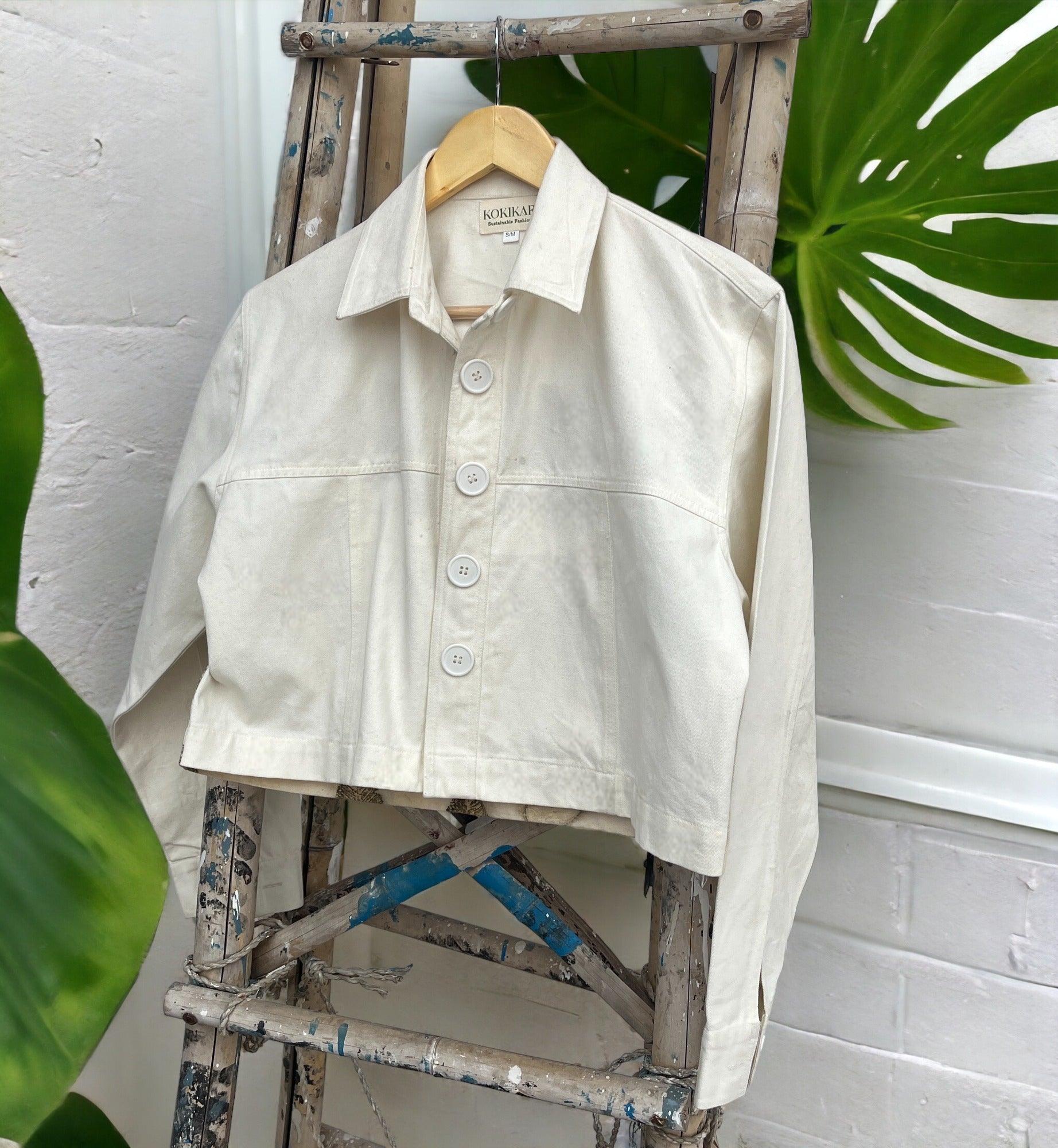 Ecoprinted Oversized Guava Crop Jacket