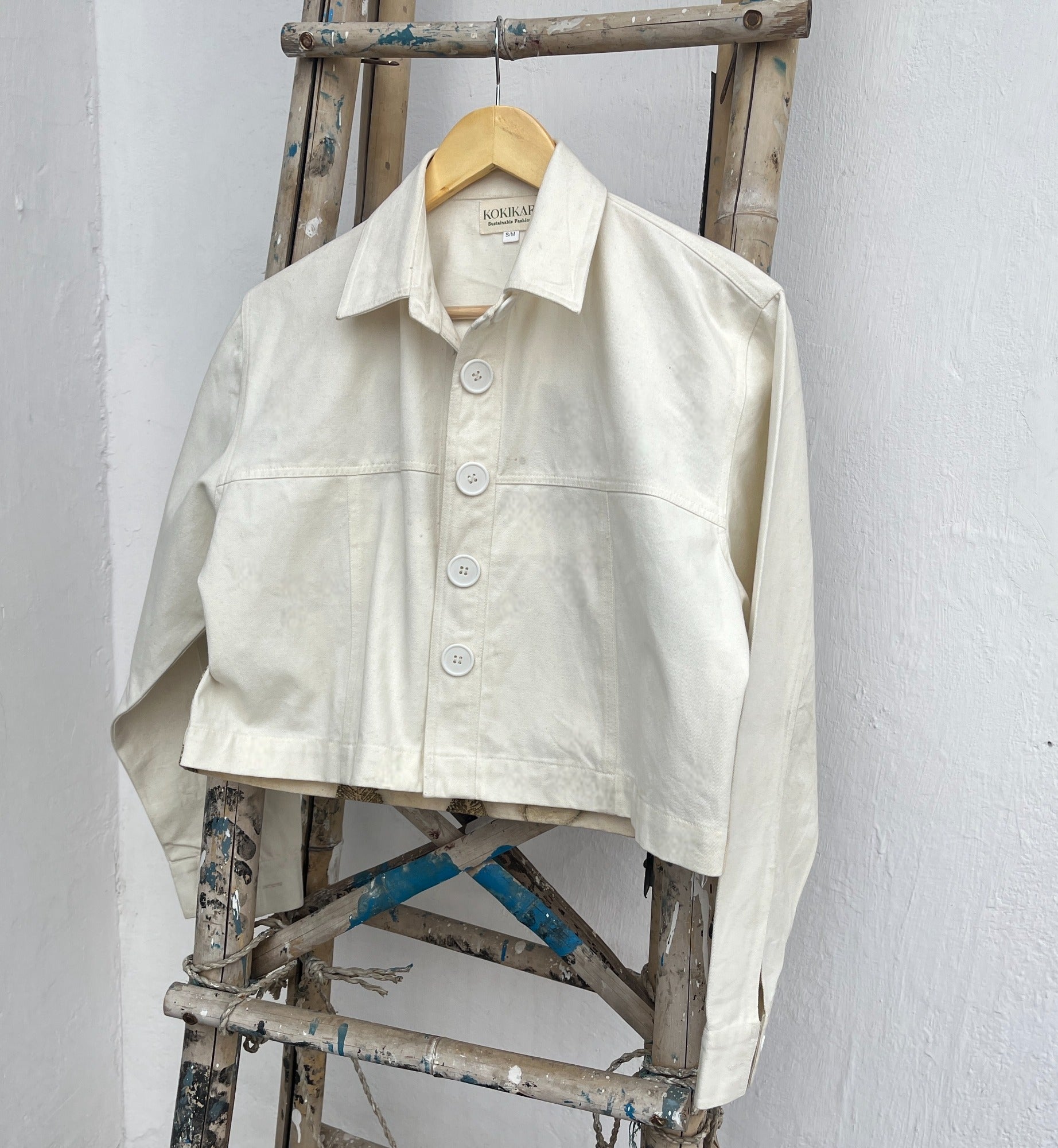 Ecoprinted Oversized Jamun Crop Jacket
