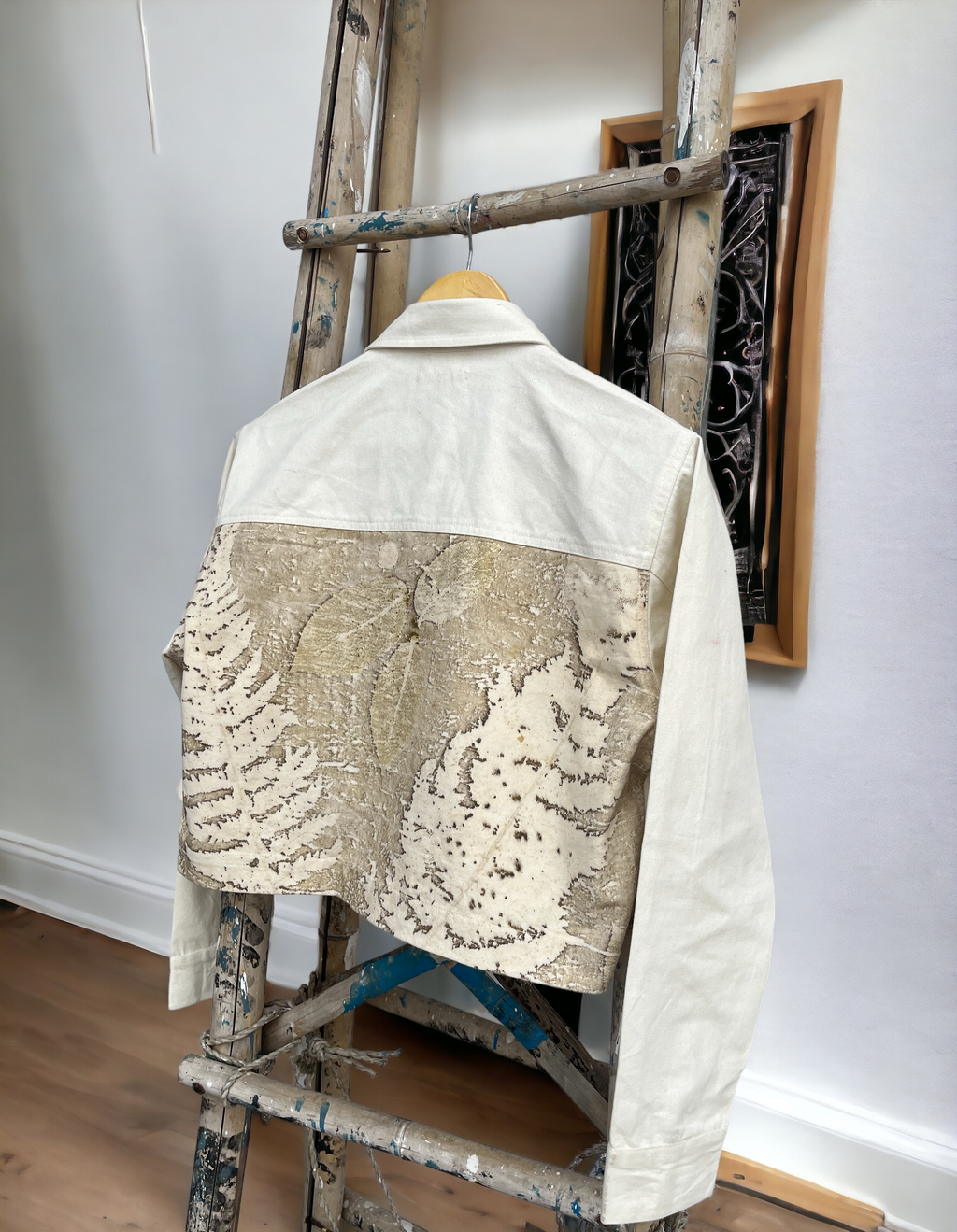 Ecoprinted Oversized Fern Crop Jacket