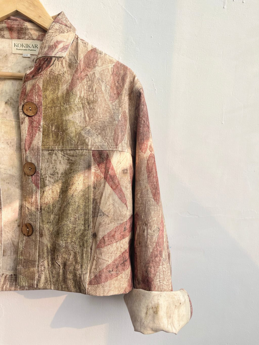 Multishade Ecoprinted Oversized Crop Jacket