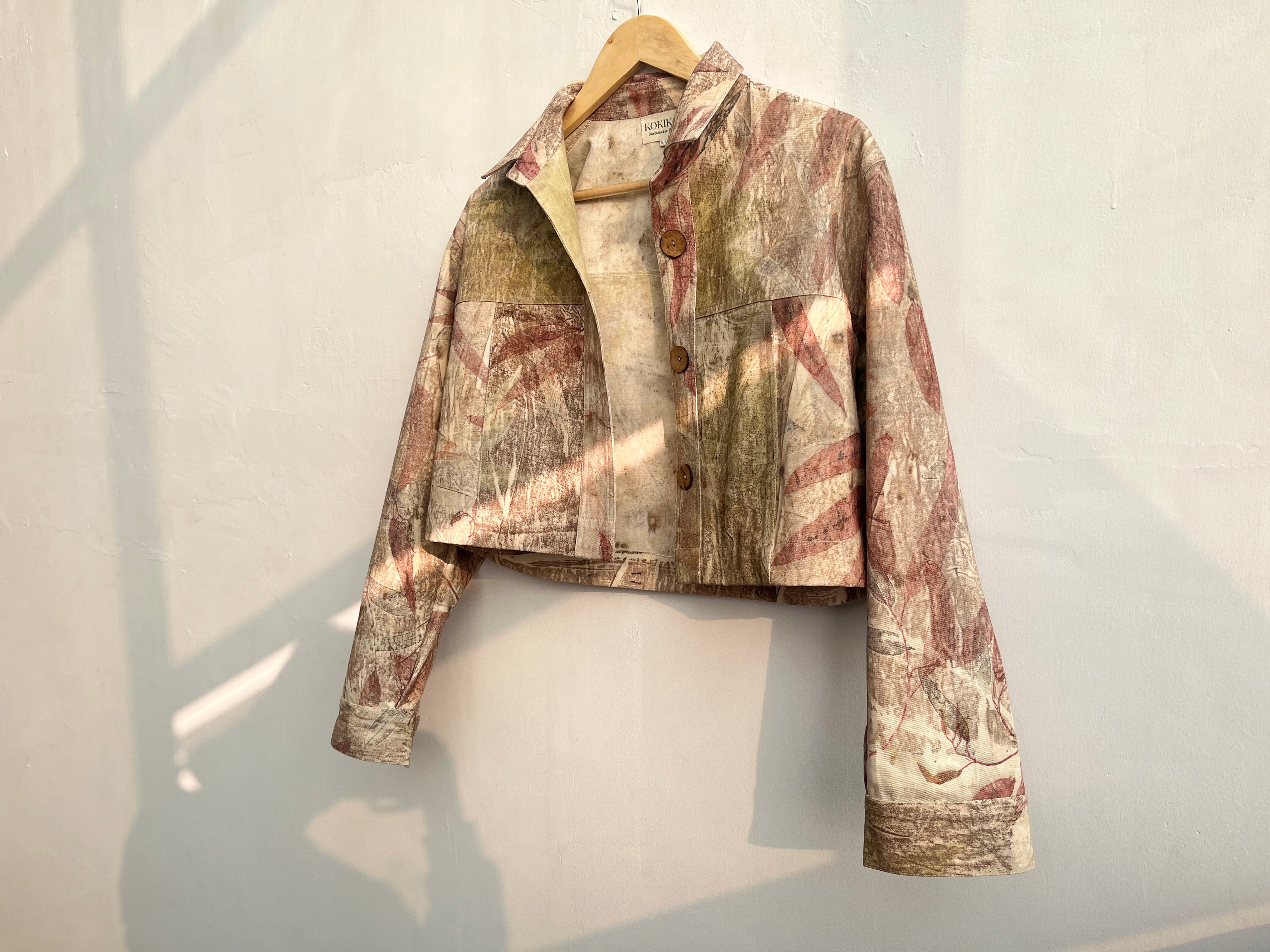 Multishade Ecoprinted Oversized Crop Jacket