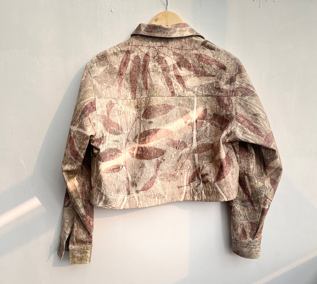 Multishade Ecoprinted Oversized Crop Jacket