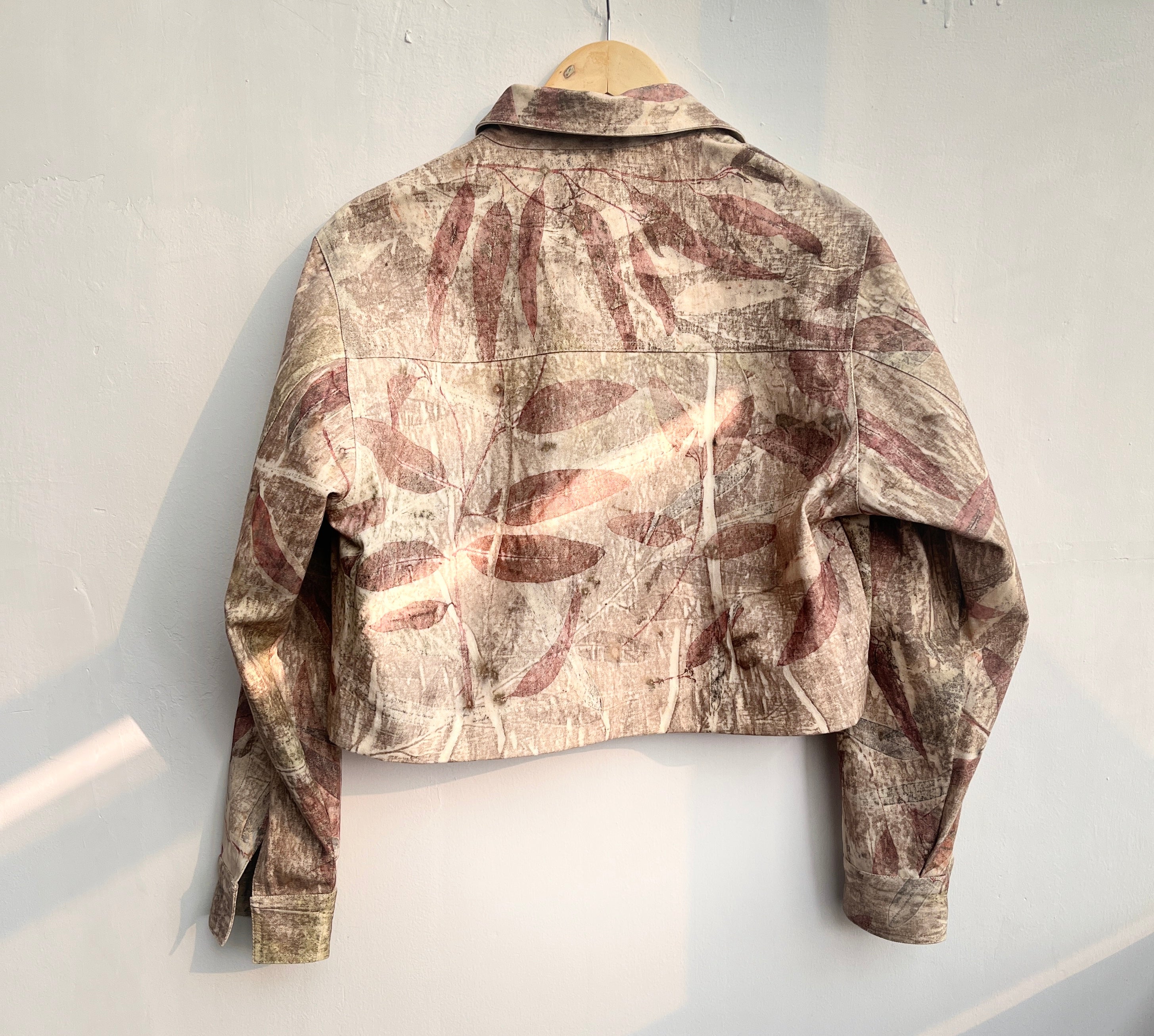 Multishade Ecoprinted Oversized Crop Jacket