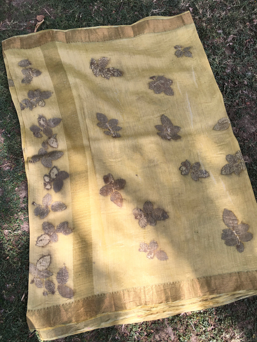 Sunbloom Marigold Muga Silk Saree