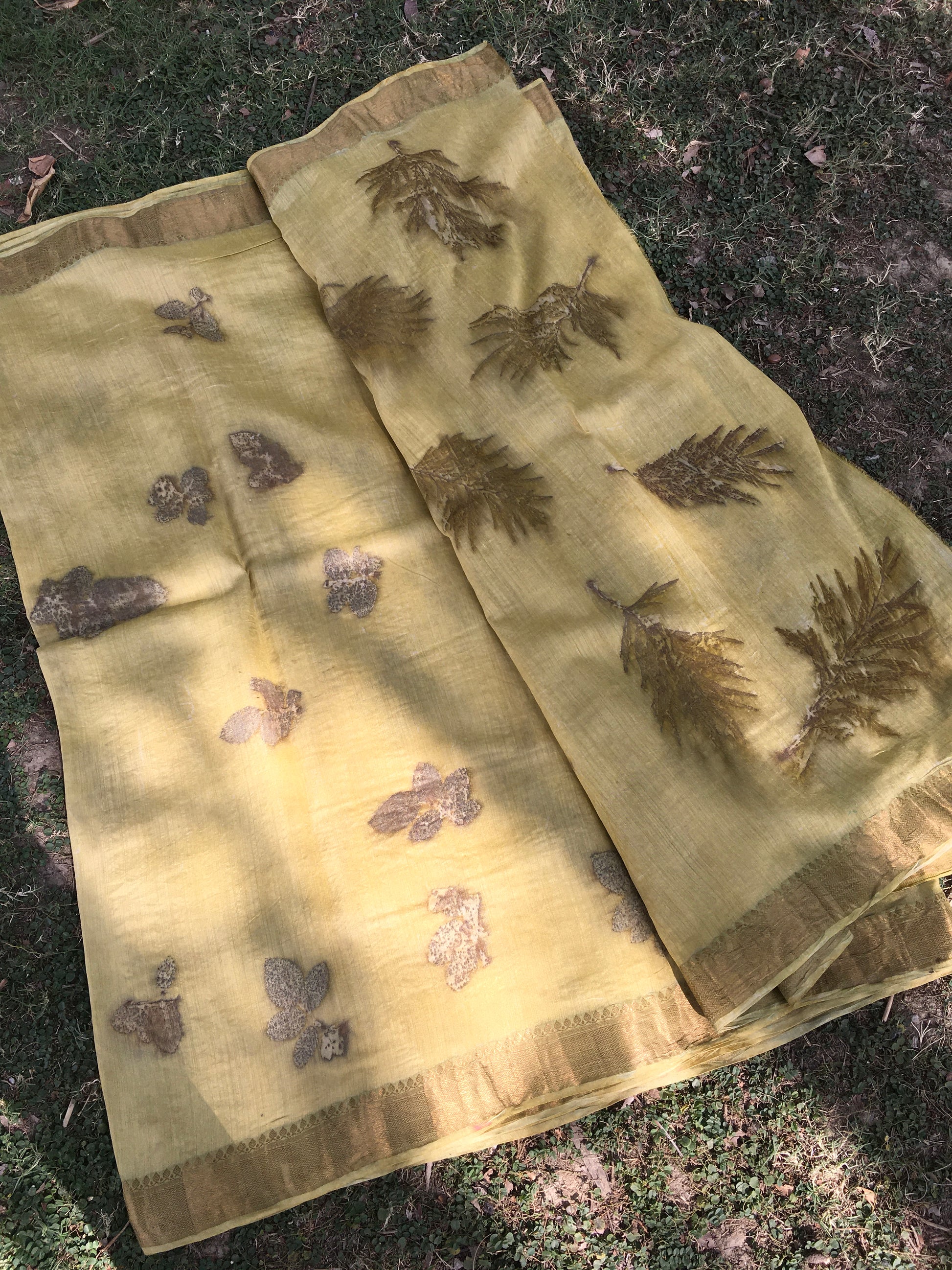 Sunbloom Marigold Muga Silk Saree