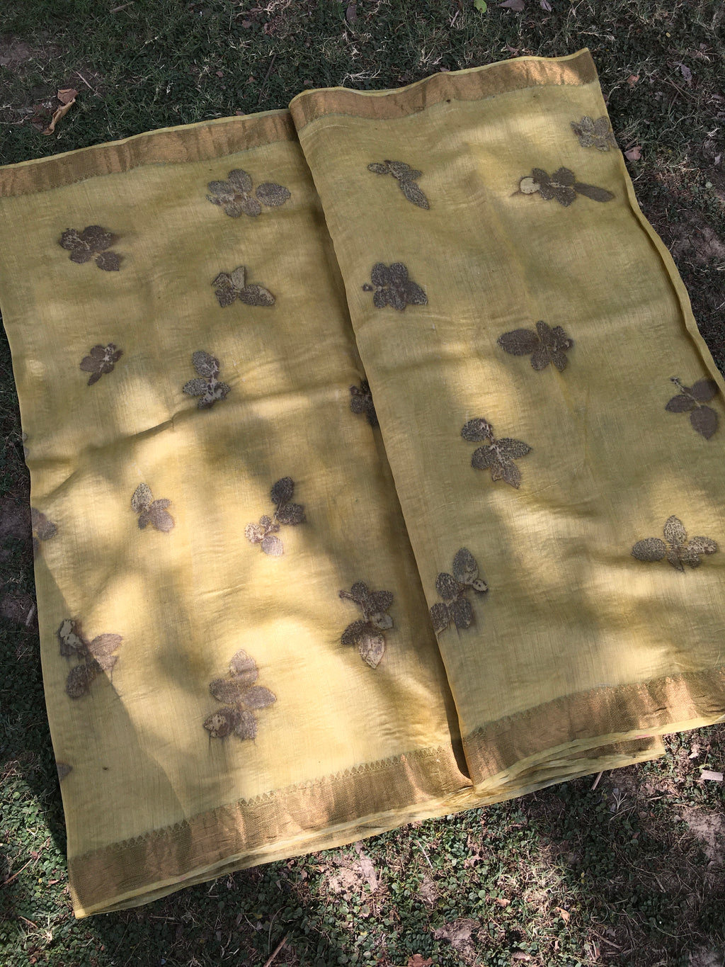 Sunbloom Marigold Muga Silk Saree