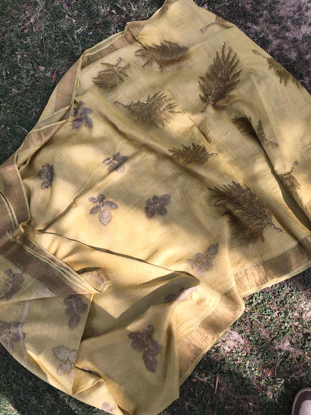 Sunbloom Marigold Muga Silk Saree