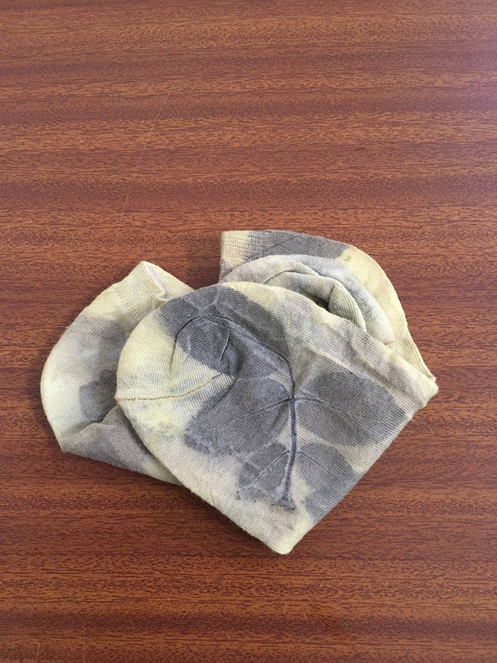 Marigold dyed with Rose leaves socks